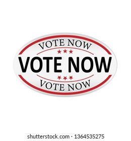 vote now red web paper sign on white background