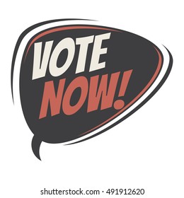 vote now retro speech balloon