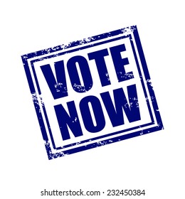 Vote now, rubber stamp, vector illustration