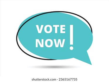 Vote now speech bubble text. Hi There on bright color for Sticker, Banner and Poster. vector illustration.