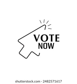 vote now text on white background