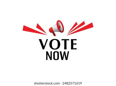 vote now text on white background