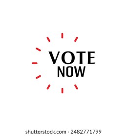 vote now text on white background