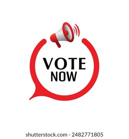 vote now text on white background