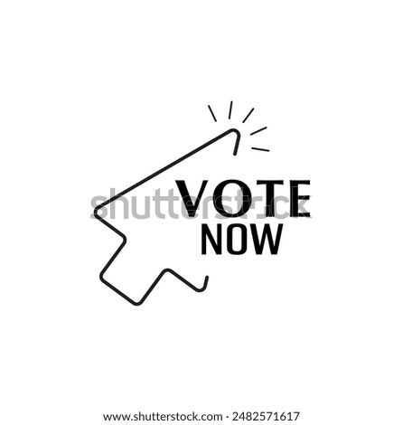 vote now text on white background
