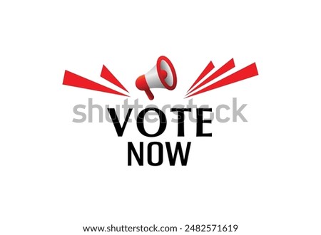 vote now text on white background