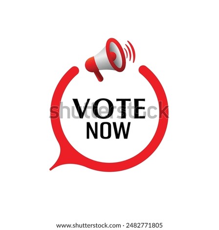 vote now text on white background