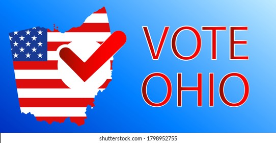VOTE in Ohio.Presidential election in Ohio USA 2020.Vector illustration.Political election campaign.