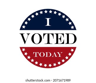 Vote on election day red, white and blue with stars circular poster 2021, EPS 10
