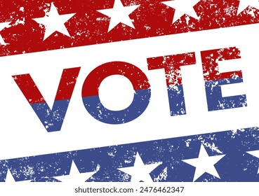 Vote on election day red, white and blue with stars