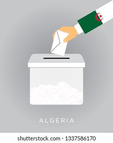 Vote on elections in the Algeria with the ballot box