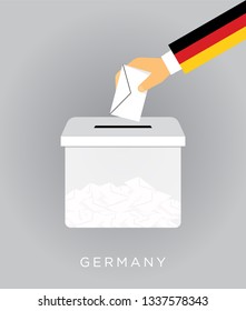 Vote on elections in the Germany with the ballot box