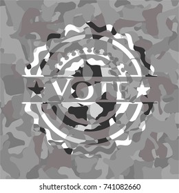 Vote on grey camouflaged texture