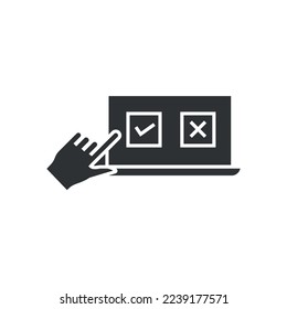 vote on laptop vector icon online voting politics
