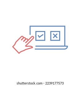 vote on laptop vector icon online voting politics