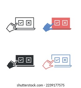 vote on laptop vector icon online voting politics