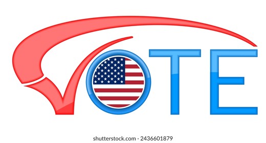 Vote on white background. Isolated 3d illustration