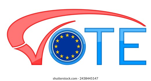 Vote on white background. Isolated 3d illustration