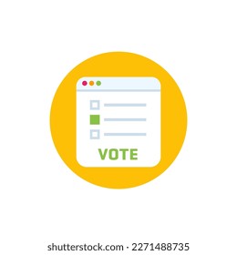 Vote or online voting vector icon