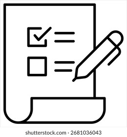 Vector de ilustración de icono de contorno de votación