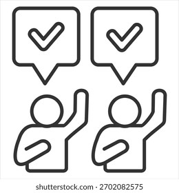 Votar Ilustración vectorial de icono de esquema