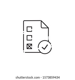 vote paper document line style icon vector illustration design