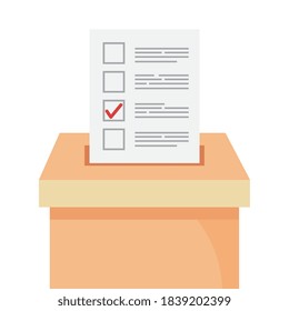 Vote paper on box design, President election government and campaign theme Vector illustration