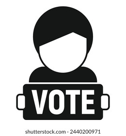 Vote person banner icon simple vector. Choice election. Democracy citizen