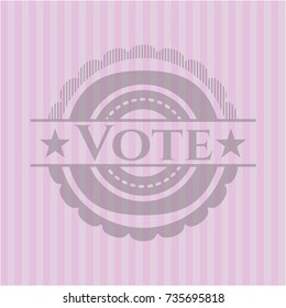 Vote pink emblem. Vintage.