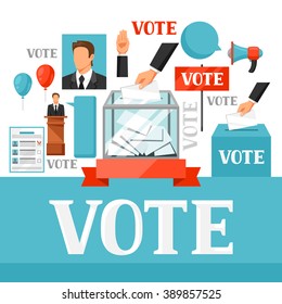 Vote Political Elections Background Illustration Campaign Stock Vector ...