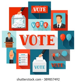 Vote political elections concept. Illustration for campaign leaflets, web sites and flayers.