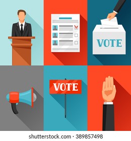 Vote political elections concept. Illustration for campaign leaflets, web sites and flayers.