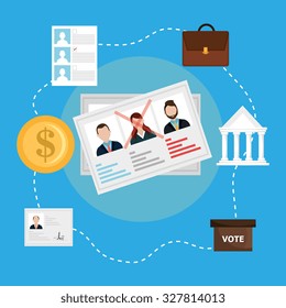 Vote and politician campaign, vector illustration graphic