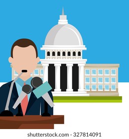 Vote and politician campaign, vector illustration graphic