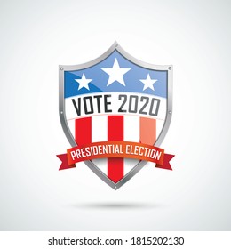 Vote Presidential Election protection shield on the white background. Eps 10 vector file.