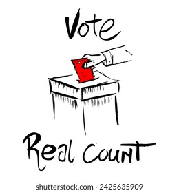 Votar, Contar real ilustración doodle