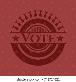 Vote red emblem. Vintage.