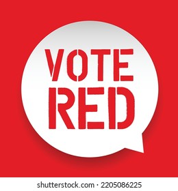 Vote Red sign in speech bubble