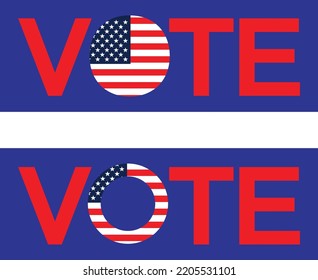 Vote red white blue graphics with flag stars and stripes