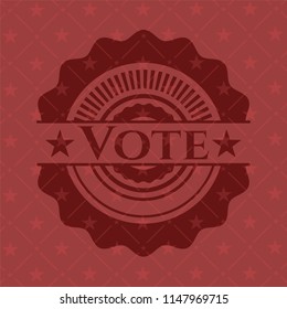 Vote retro red emblem