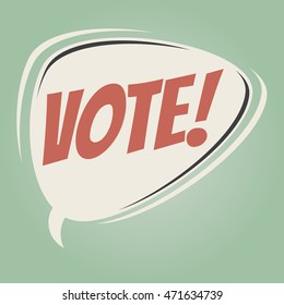 vote retro speech balloon