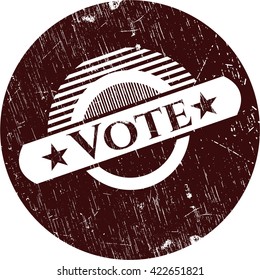 Votar con textura de sello de goma