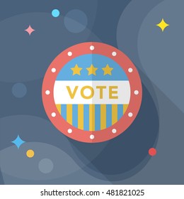 Vote sign icon , Vector flat long shadow design.