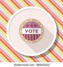 Vote sign icon , Vector flat long shadow design.