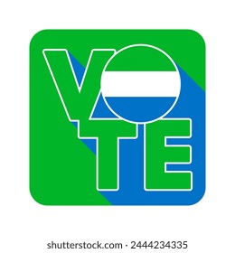 Vote sign, postcard, poster. Banner with Sierra Leone flag. Vector illustration.