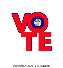 Cartel de voto, postal, afiche. Bandera de Belice. Ilustración vectorial.