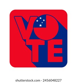 Cartel de votación, postal, cartel. Bandera de Samoa. Ilustración vectorial.