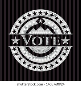 Vote silver badge or emblem. Vector Illustration. Mosaic.