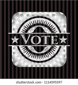 Vote silver emblem or badge