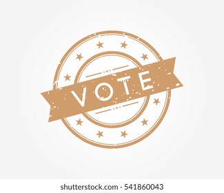 vote. stamp sign brown